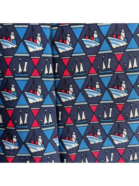 Hermès Hermes Paris Silk Tie 7290 EA Ships Blue