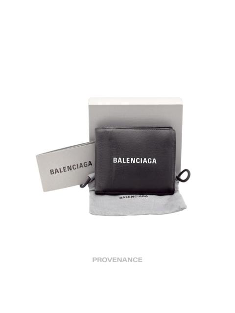 BALENCIAGA Balenciaga Logo Bifold Wallet - Black Leather