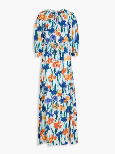 DIANE VON FURSTENBERG Drogo gathered floral-print twill maxi dress