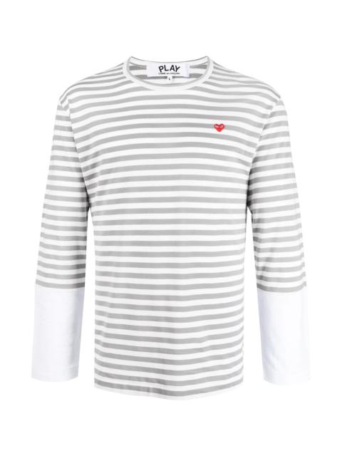 Comme des Garçons PLAY STRIPED LONG-SLEEVE T-SHIRT