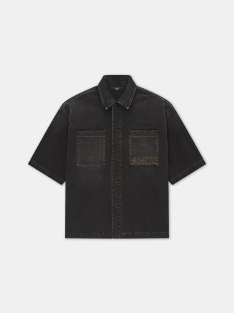 AMIRI AMIRI 3D SHORT SLEEVE SNAP SHIRT