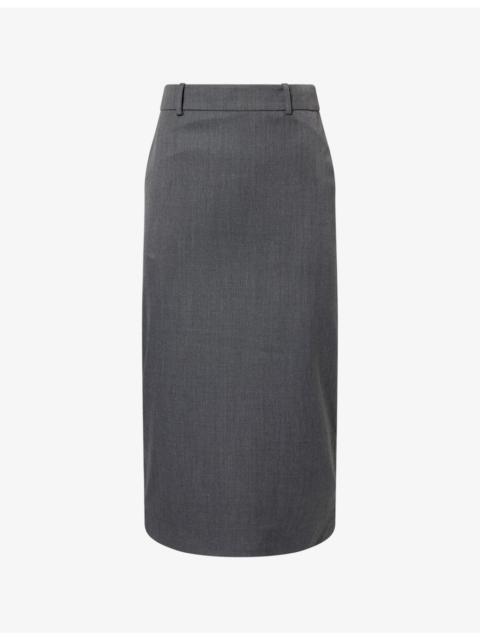 The Frankie Shop Alrose Pencil Woven Midi Skirt