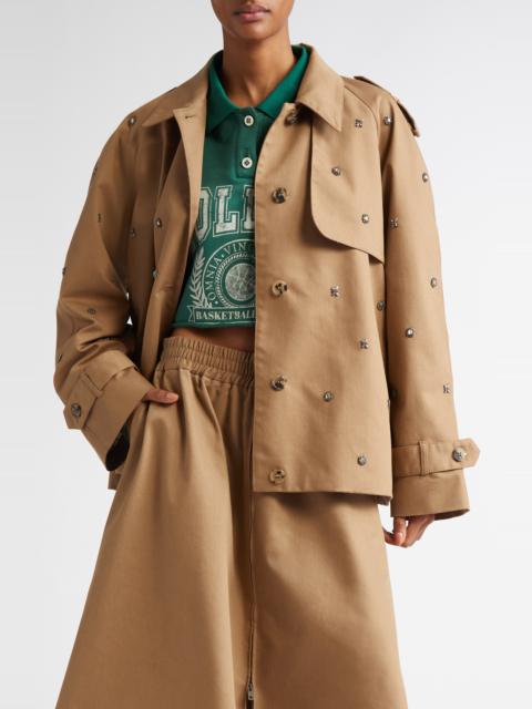 Golden Goose Golden Goose Crystal Embellished Oversize Trench Jacket in Khaki Beige at Nordstrom