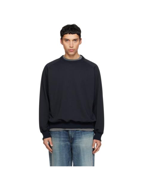 Nanamica Black Polyester Pile Crew Neck Sweatshirt
