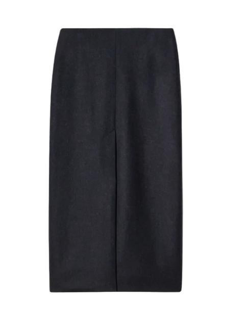 NILI LOTAN Mariha Wool Skirt in Dark Charcoal