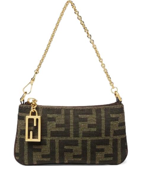 FENDI Fendi Mini Baguette Jacquard Chain Pouch