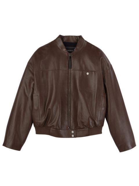 Longchamp Jacket Coffee - Leather