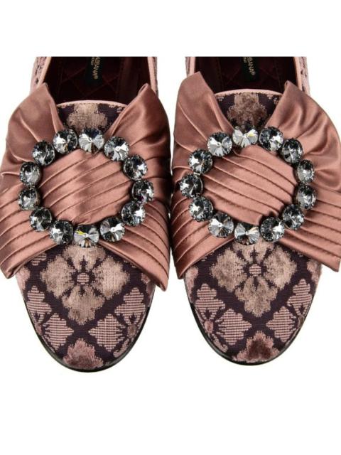 Dolce & Gabbana Loafer Ballet Flats Shoes YOUNG QUEEN Crystal Brooch 39 9 12007