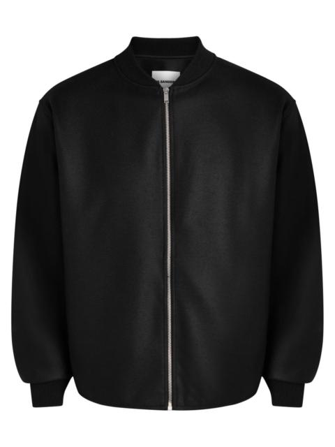 RIER RIER WALKER JACKET CITY CROP BLACK FELTED | REVERSIBLE