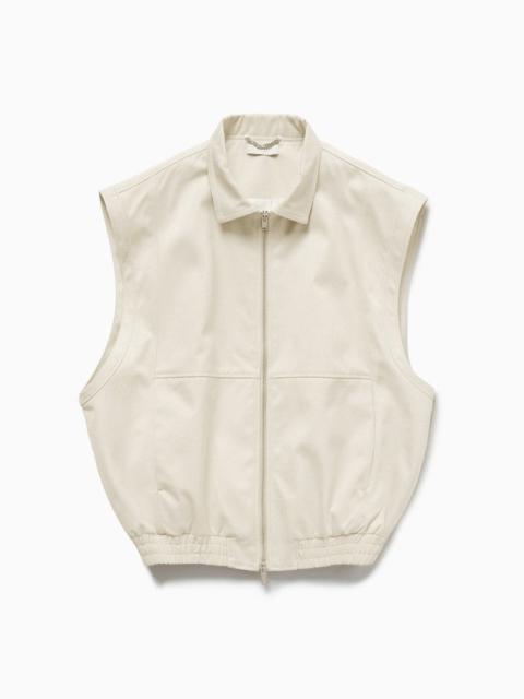 Other Designers 1989 Studio Light Cream Gabardine Zip Up Vest Women