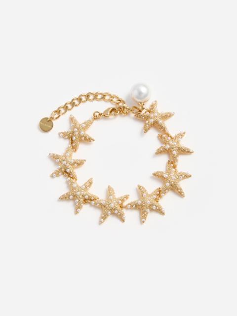 self-portrait Textured Gold Sea Star Bracelet