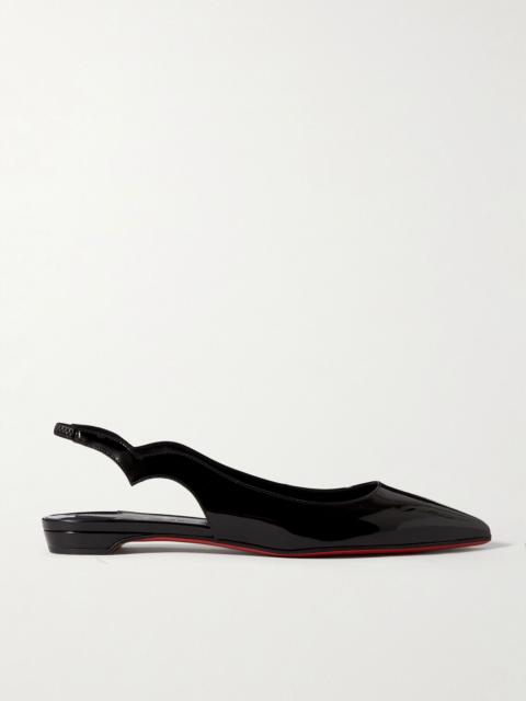 Christian Louboutin Hot Chikita patent-leather slingback point-toe flats Black