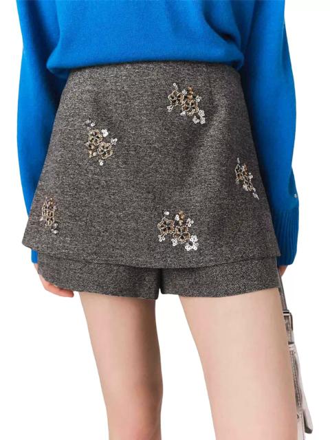 maje Ipevron Herringbone Shorts