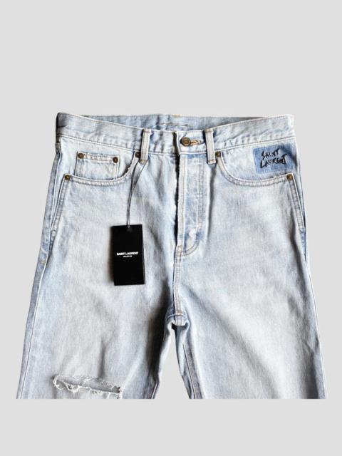 SAINT LAURENT Fall 2017 Light Blue Slim Fit Jeans
