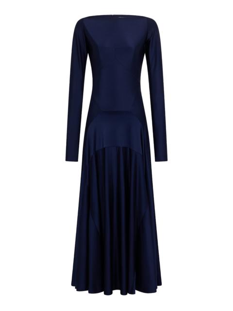 rabanne Panelled Jersey Maxi Dress navy