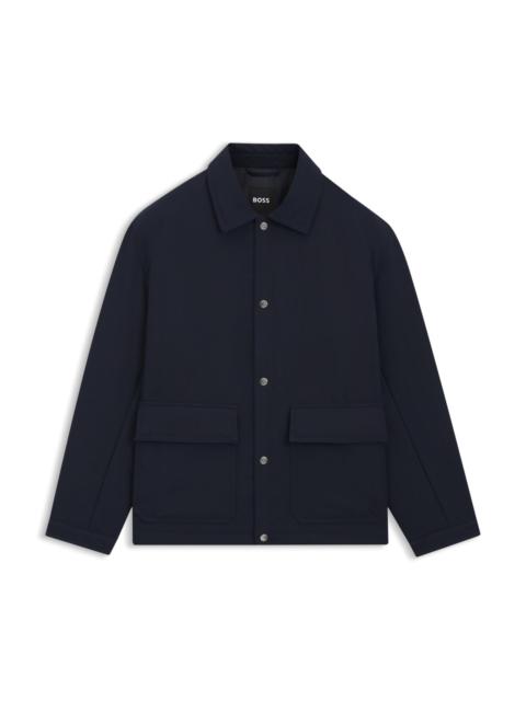 BOSS RELAXED-FIT JACKET IN WATER-REPELLENT PEACHED FABRIC