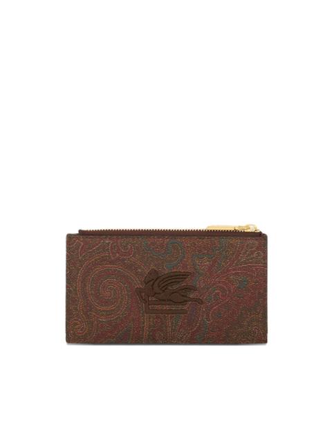 Etro paisley-pattern embroidered-detail cardholder