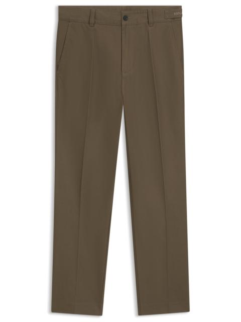 HUGO SLIM-FIT CHINOS IN MERCERISED COTTON TWILL