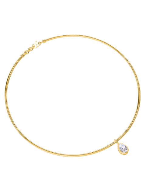 Other Designers Diamond2Deal 18k Vermeil Plated Silver1 Ct Pear Cut Lab Grown Diamond Pendant Necklace 18" VVS-VS, E