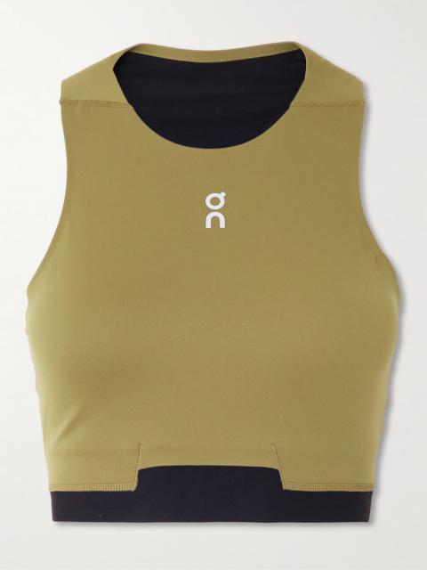 On Train 2-in-1 Cropped Stretch Recycled-jersey Top