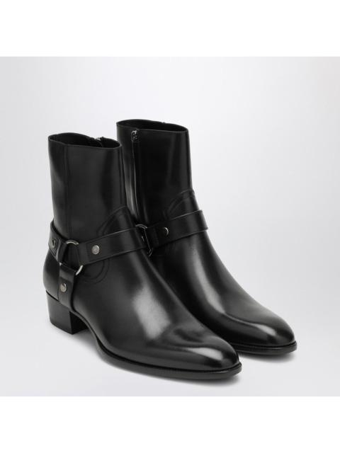 Saint Laurent Wyatt 40 Black Leather Boot Men