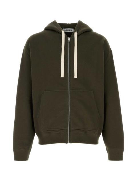 Jil Sander Jil Sander Men Olive Green Cotton Sweatshirt