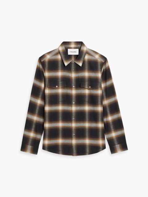FRAME Checked cotton-flannel shirt