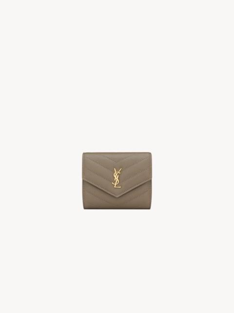 SAINT LAURENT CASSANDRE MULTI-FOLD WALLET IN GRAIN DE POUDRE LEATHER