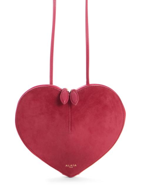 Alaïa Alaïa Le Coeur Suede Crossbody Bag in Framboise at Nordstrom