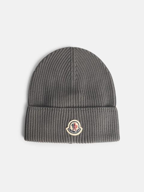 Moncler 'TRICOT' GREY COTTON BEANIE