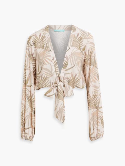 MELISSA ODABASH Gemma printed crepe wrap top