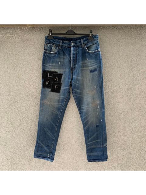 09 "LAMF" Distressed Patchwork Denim Jeans