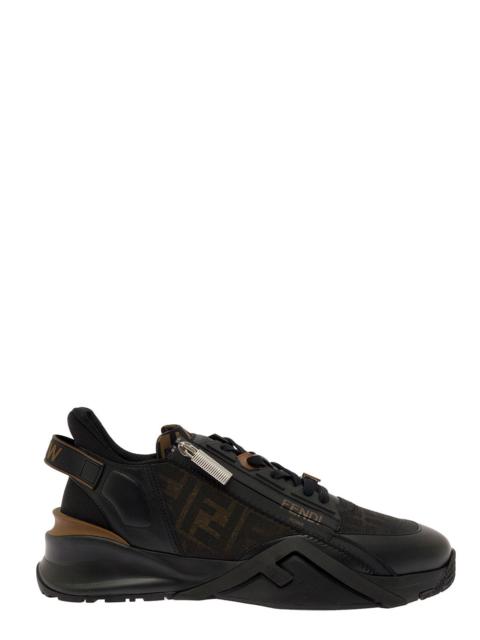 FENDI Fendi Men Low Sneakers 'Fendi Flow' With Diagonal F Detail In Black Fabric Men