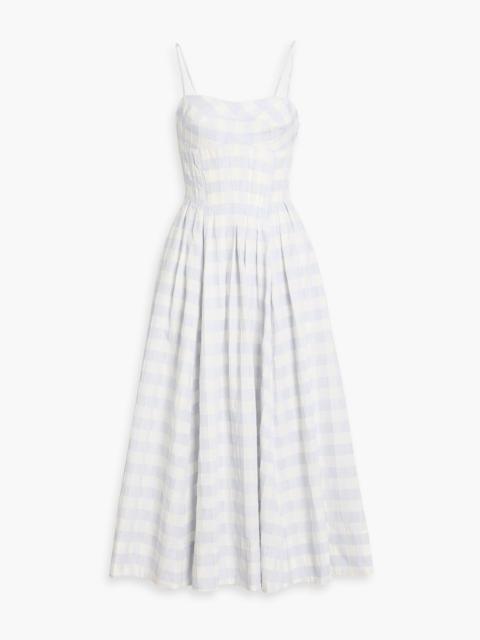 SIMKHAI Kittiya checked cotton-voile midi dress