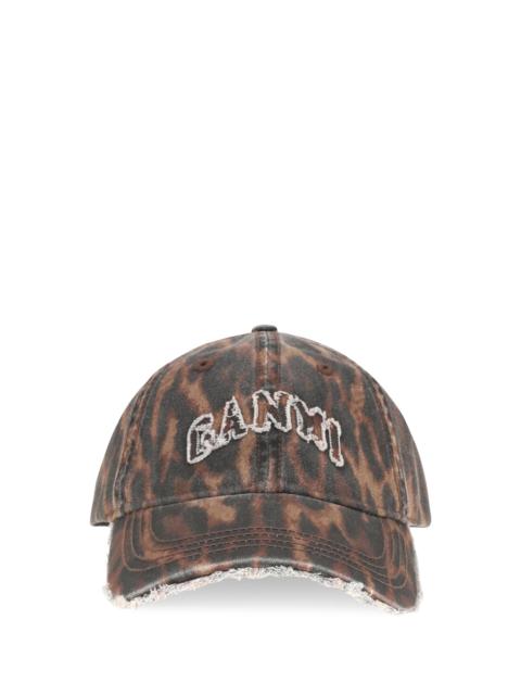 GANNI Ganni Women Printed Washed Cotton Ocelot Leopard