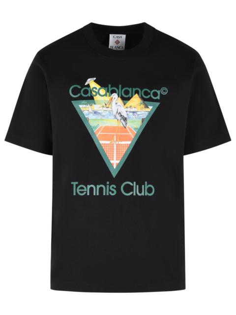 CASABLANCA Casablanca Tennis Club Triangle Black Polo Shirt