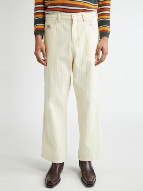 BODE Bode Greenskeeper Knolly Brook Cotton Trousers in Ivory at Nordstrom
