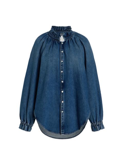 Citizens of Humanity x Bloom Farm Exclusive Loretta Ruffled Denim Shirt medium wash