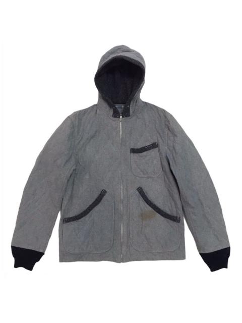 Blue Blue Japan Blue Blue Original Recycle Denim Fiber Quilt Jacket Hoodie