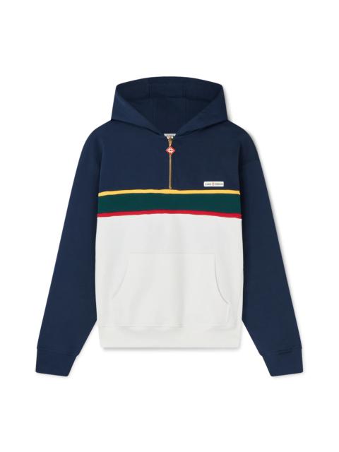 CASABLANCA Colourblock Quarter Zip Hooded Sweatshirt