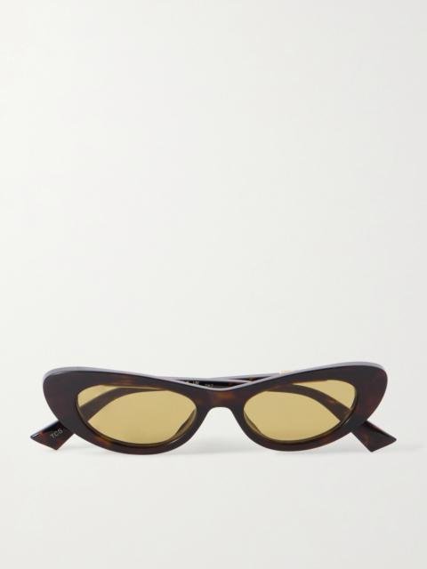 Bottega Veneta Ribbon Cat-eye Tortoiseshell Acetate Sunglasses