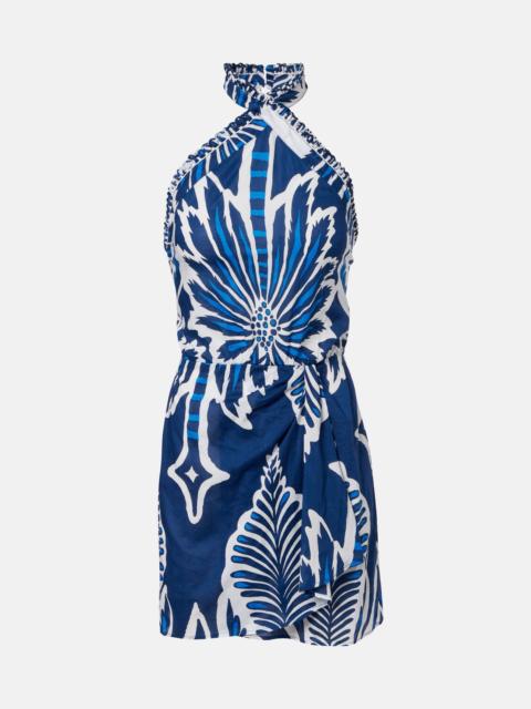 Poupette St Barth Manon floral halterneck cotton minidress