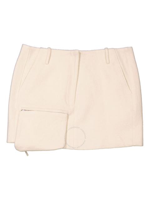 Tibi Tibi - Tibi Ladies Ivory Boiled Wool Mini Skirt
