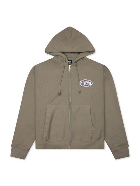 Stüssy CHAMPION OVAL ZIP HOODIE - ARMY