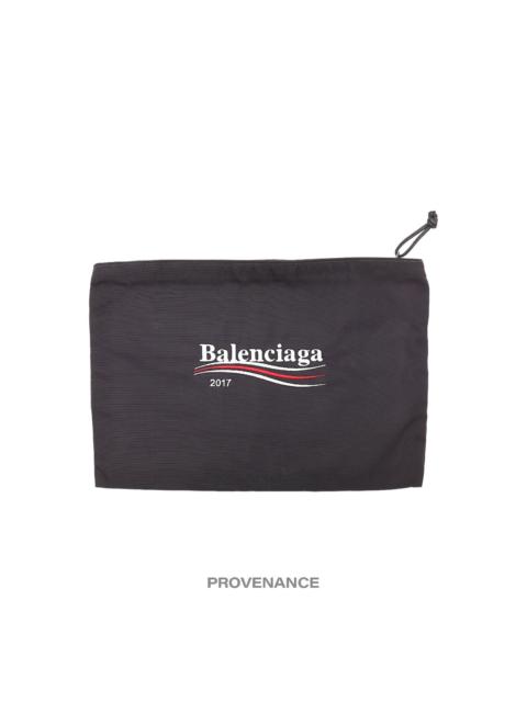 Balenciaga Campaign Logo Zip Clutch Bag - Black