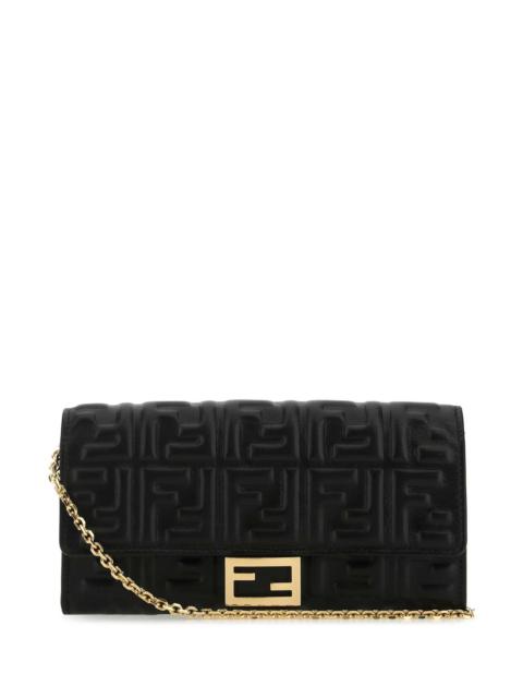 FENDI Fendi Women Black Nappa Leather Continental Baguette Wallet