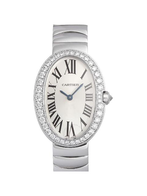 Pre-owned Cartier Baignoire Diamond Silver Dial Ladies Watch WB520025