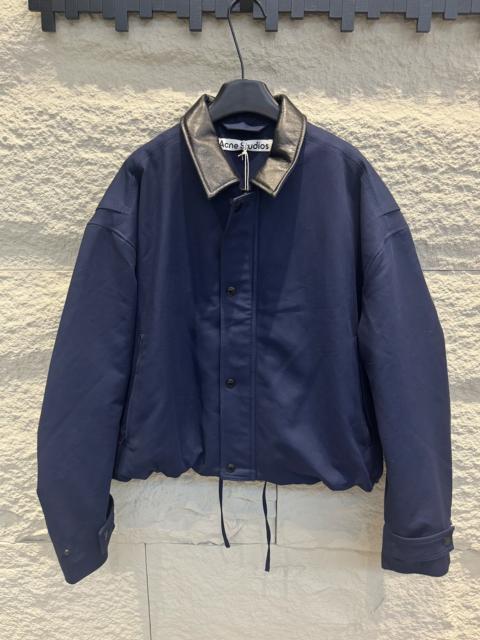 Acne Studios Acne Studios leather collar jacket blue