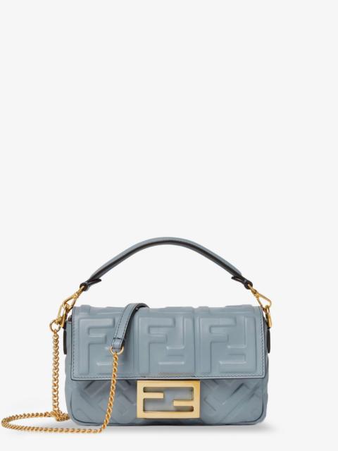 FENDI Fendi Baguette Mini Leather Crossbody Bag With Embossed Ff Motif