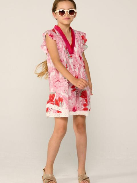 Poupette St Barth Mini Dress Sasha for girls - Pink Padang